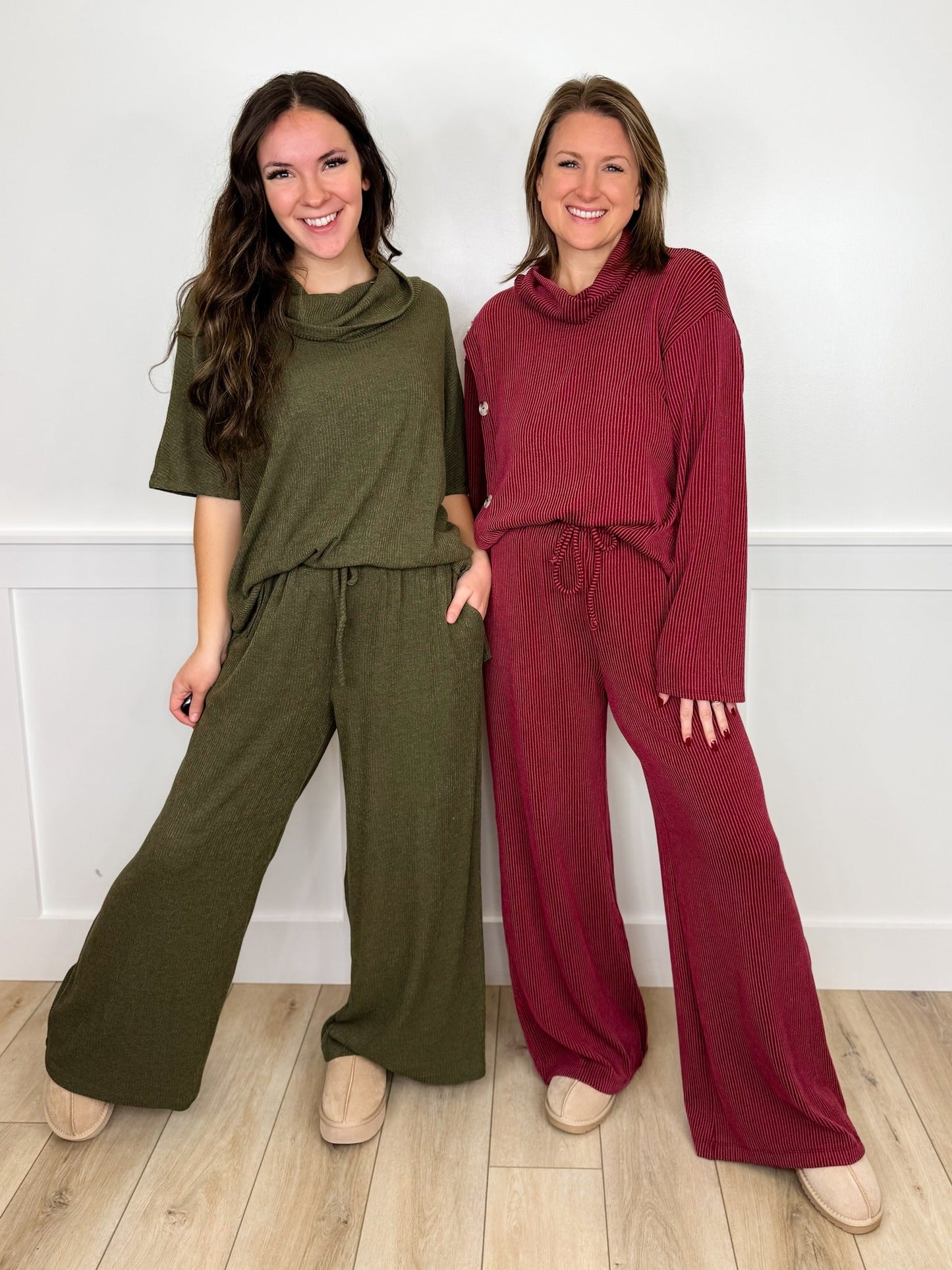Dear Scarlett Soft Moments High-Rise Ribbed Wide Leg Set - 6 colors!