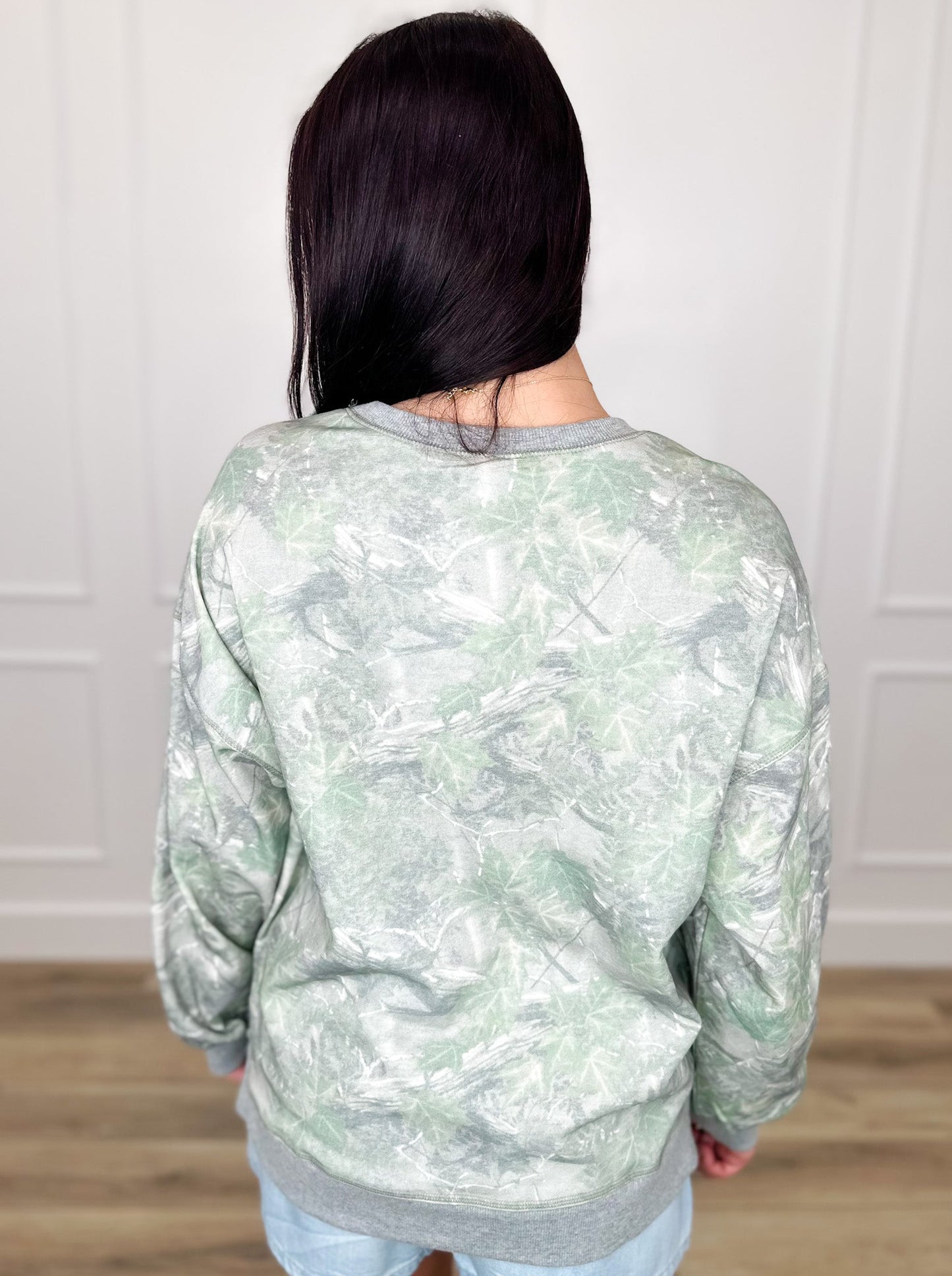 Extended Stay Cotton Blend Long Sleeve Camo Avery Mae Top