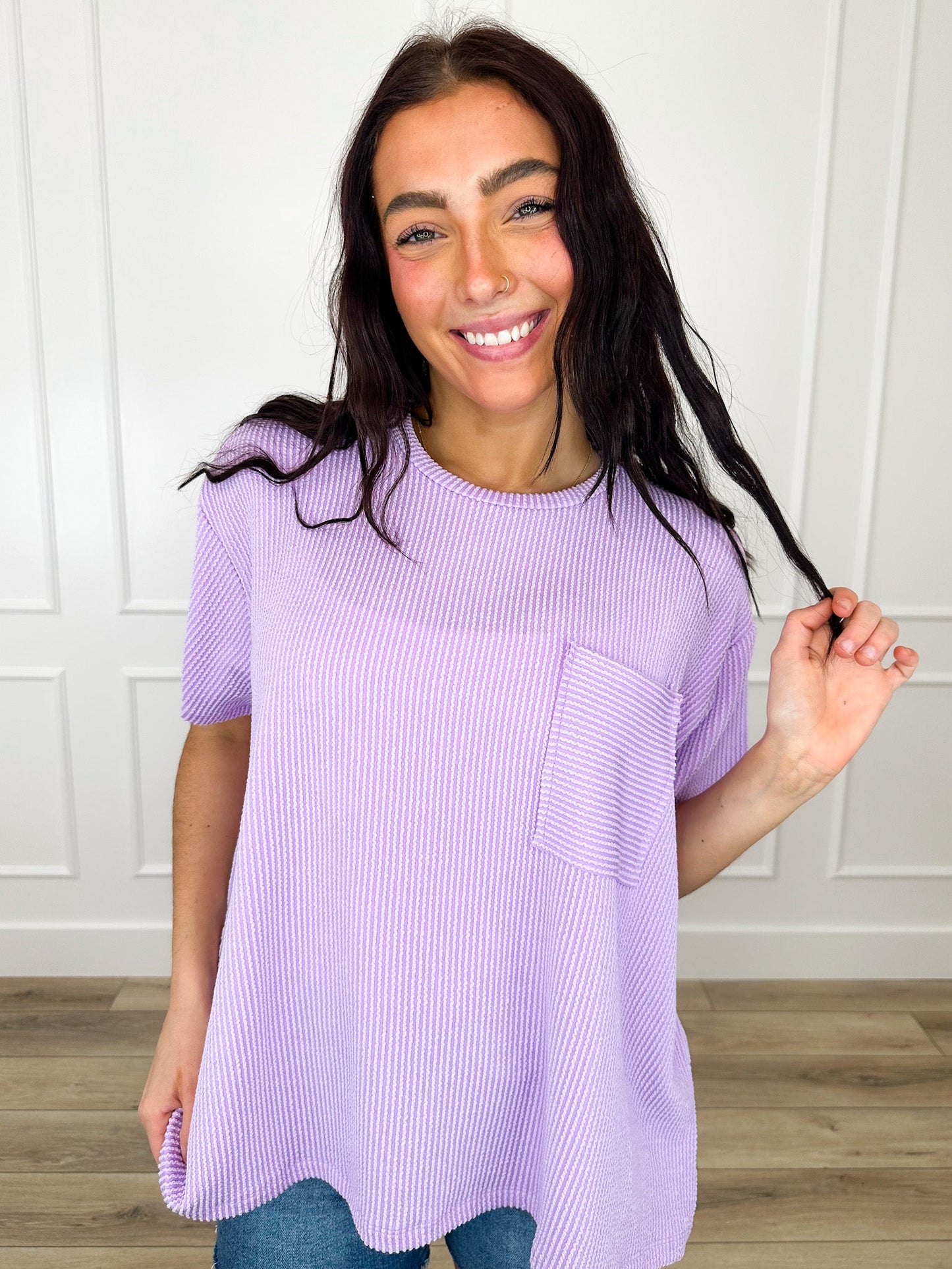 Zenana Sunny Skies Ribbed Short Sleeve Top - Multiple Colors