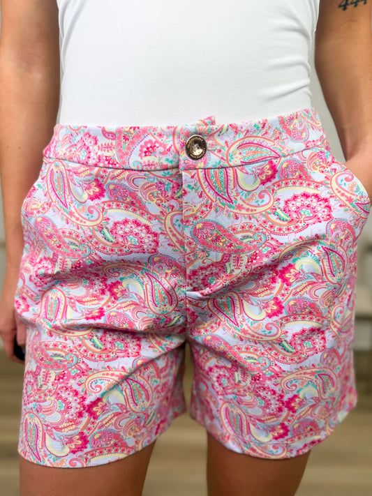 Dear Scarlett Needless to Say High-Rise Rayon Blend Pink Shorts