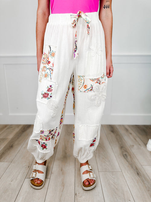 POL Vanilla Vista High-Rise Cotton Blend Ivory Avery Mae Bottoms