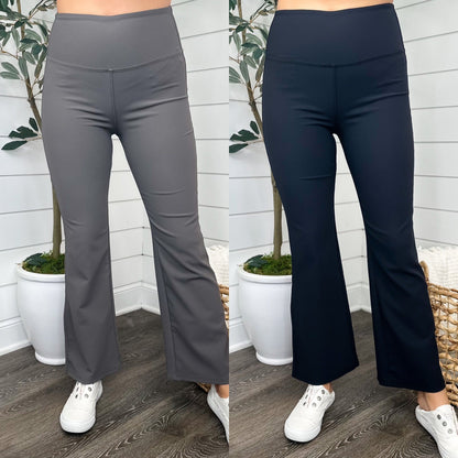 White Birch Dance All Day High-Rise Ribbed Flare Bottoms - 2 colors!