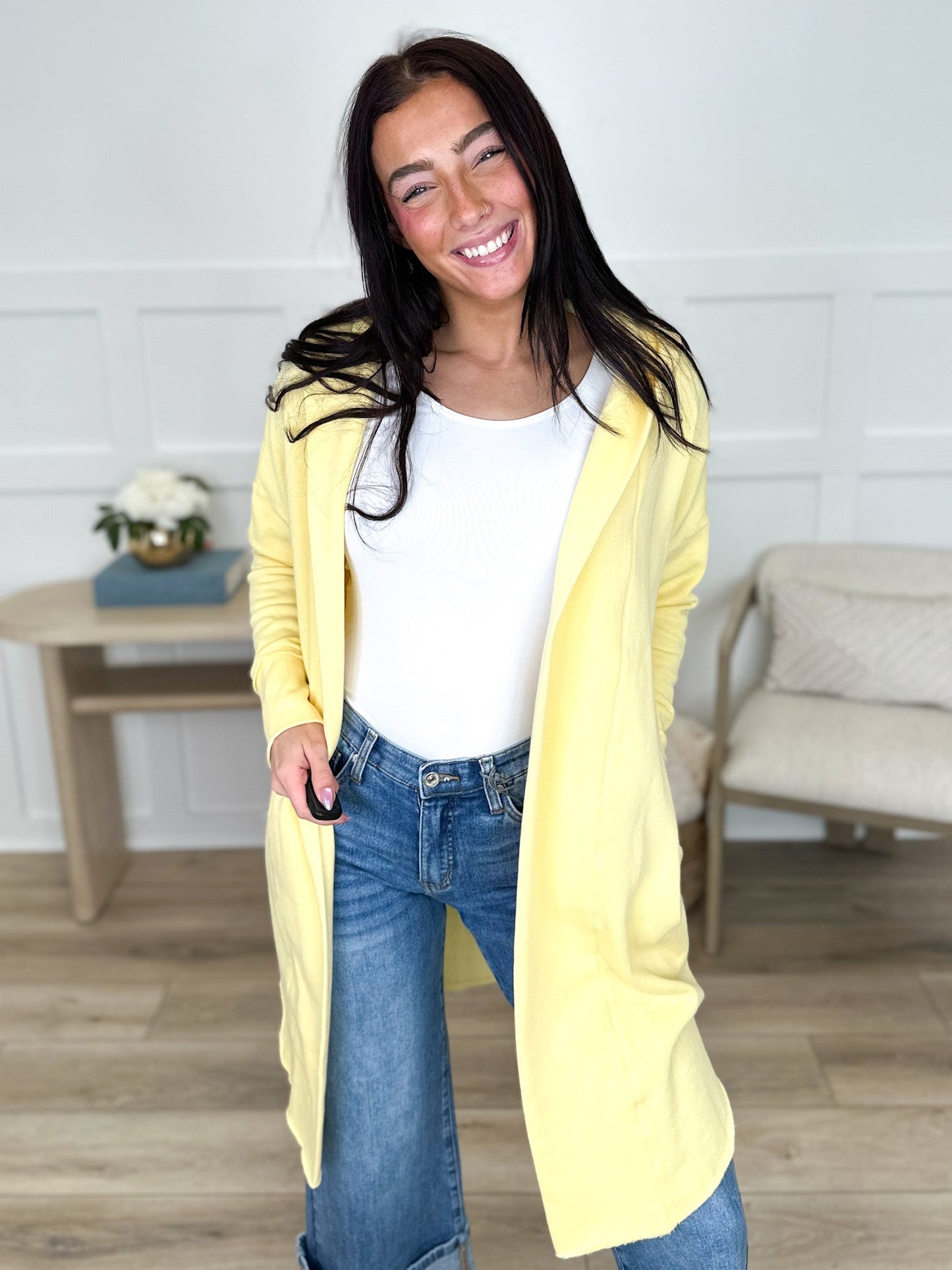 Mono B I Still Remember Cotton Blend Long Sleeve Avery Mae Hooded Cardigan - Multiple Colors