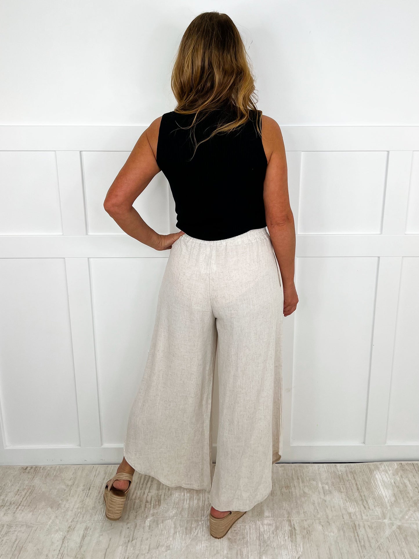 Above Average High-Rise Rayon Blend Oat Avery Mae Bottoms