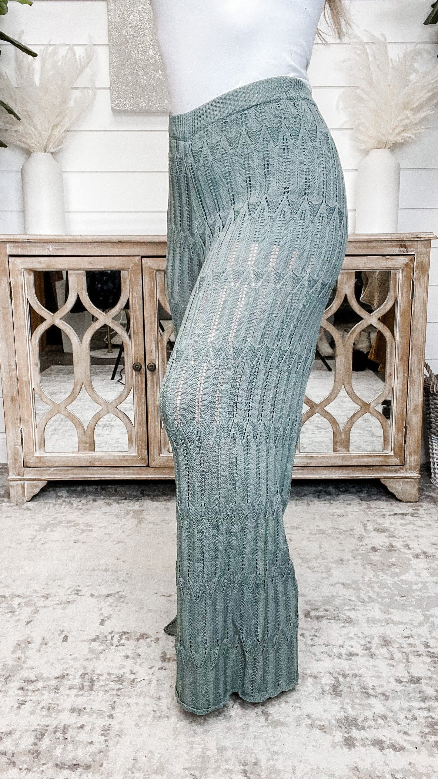 Taking a Stroll High-Rise Wishlist Crochet Forest Bottoms