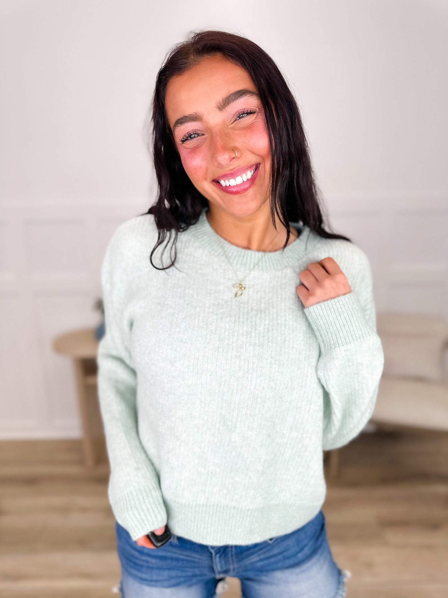 Dreaming Big Knit Long Sleeve Avery Mae Sweater Top - Multiple Colors