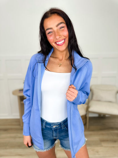 Write it Down Long Sleeve Avery Mae Zip Up Sweatshirt - Multiple Colors