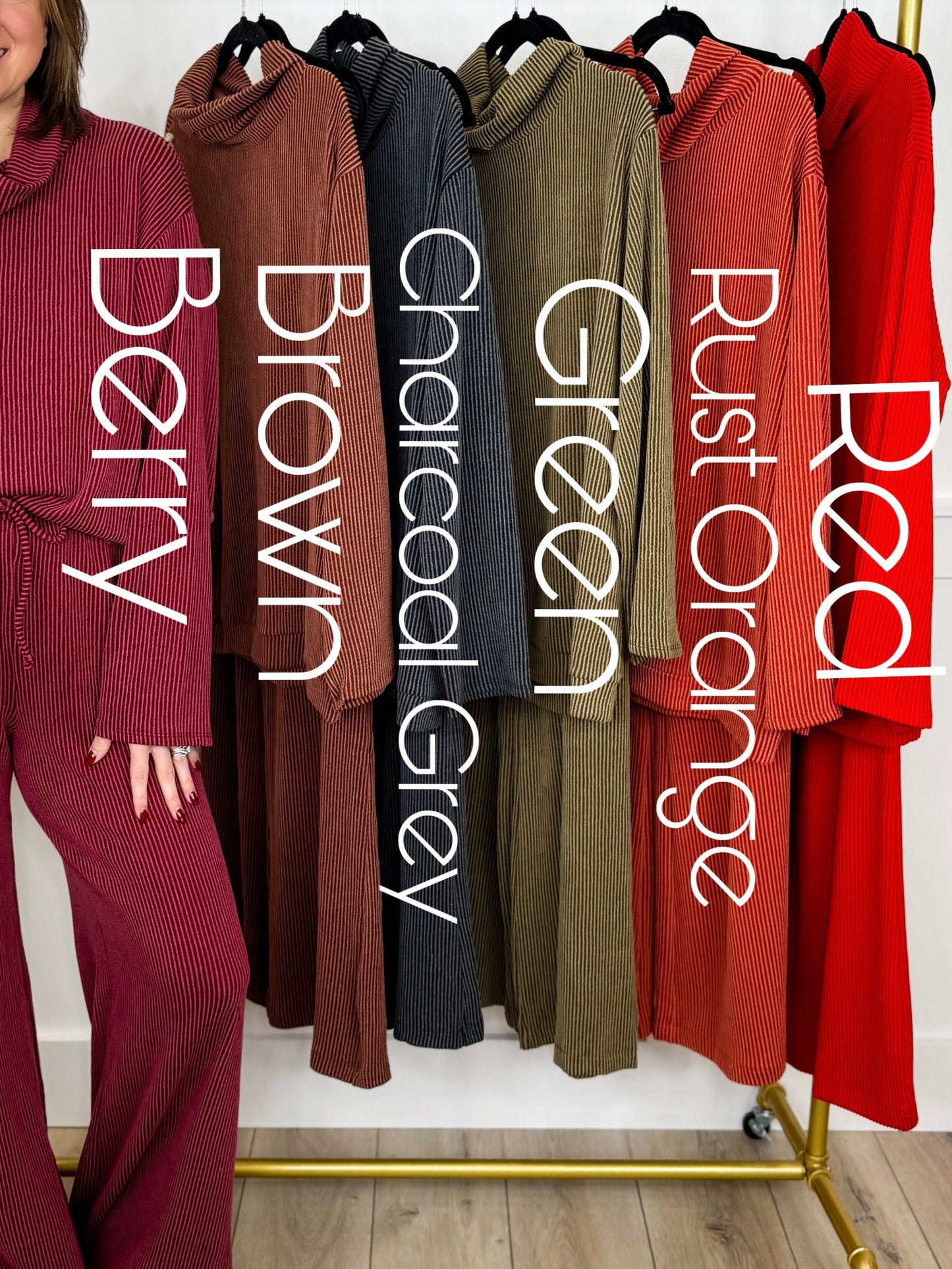 Dear Scarlett Soft Moments High-Rise Ribbed Wide Leg Set - 6 colors!
