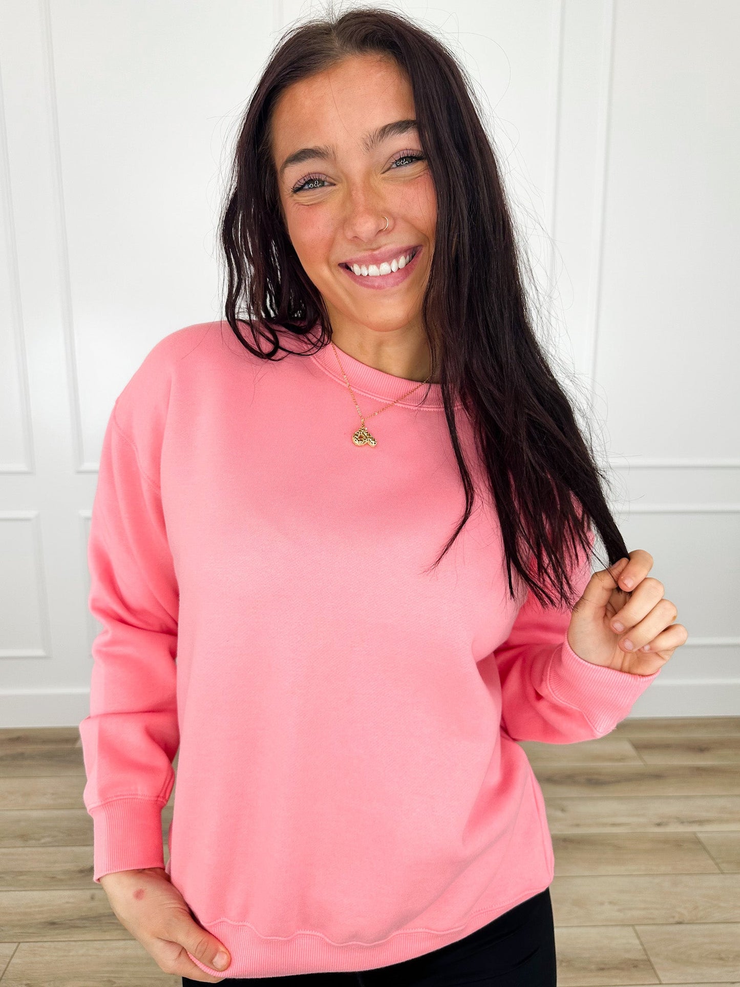 DOORBUSTER!! Basic Love to See it Cotton Blend Long Sleeve Avery Mae Crewneck Sweatshirt - Multiple Colors