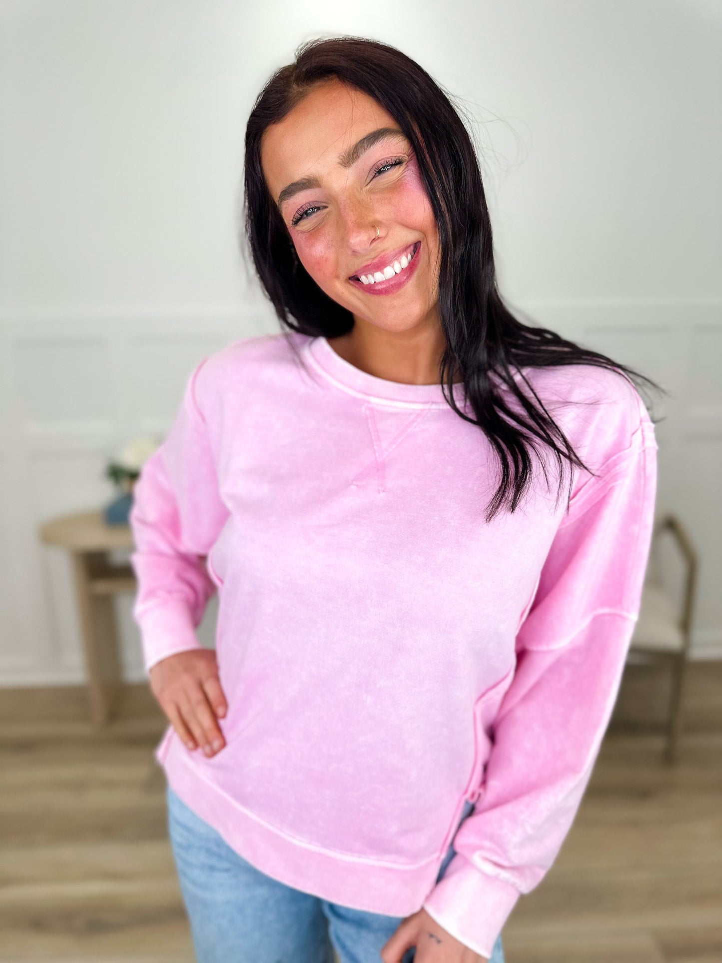 Walking Your Way Cotton Blend Long Sleeve Avery Mae Weekender Top - Multiple Colors