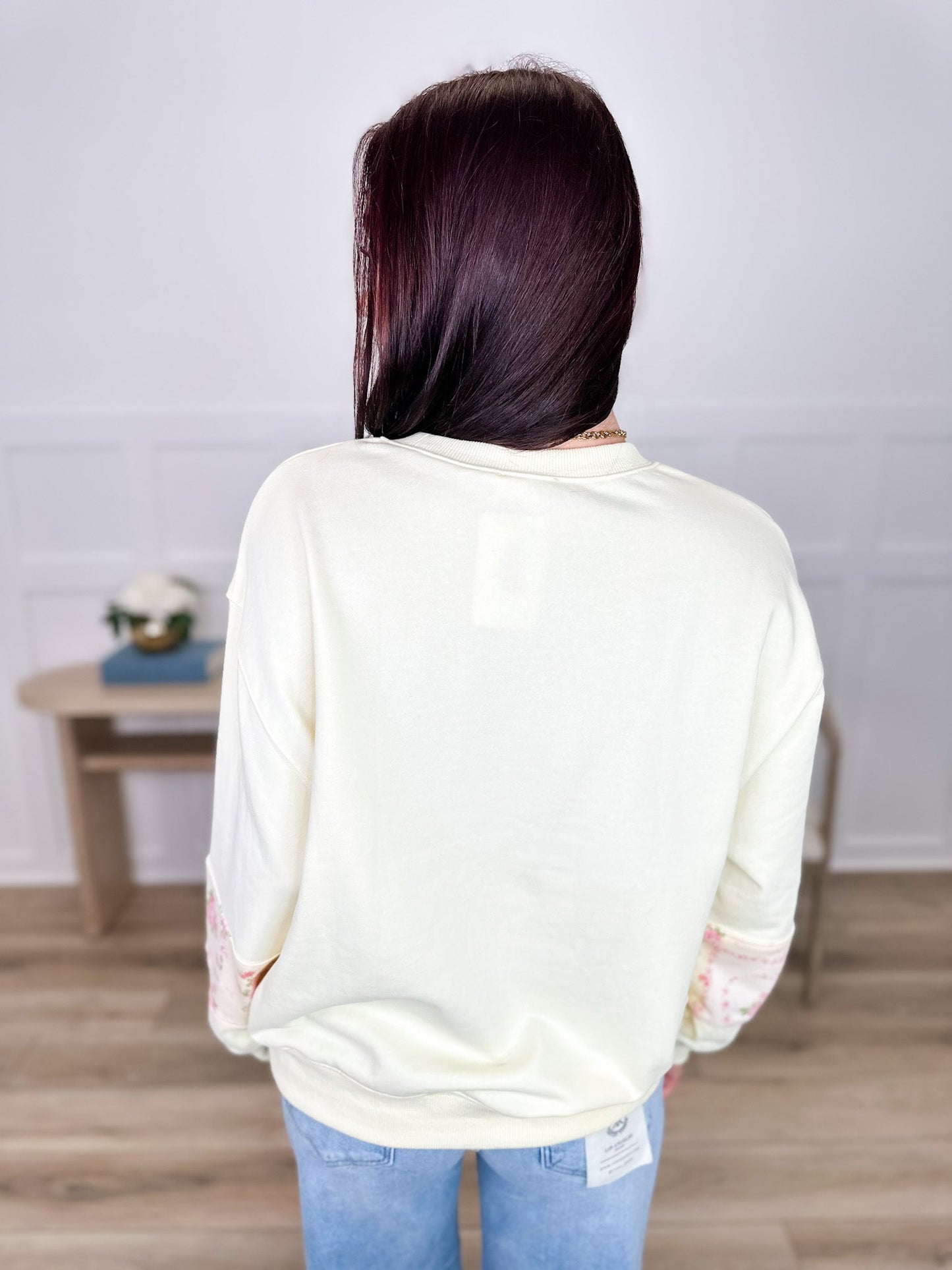 What Do You Think Cotton Blend Long Sleeve Yellow Avery Mae Crewneck Sweatshirt
