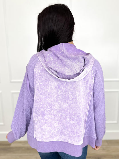 Come This Way Cotton Long Sleeve Purple Avery Mae Zip Up Sweatshirt