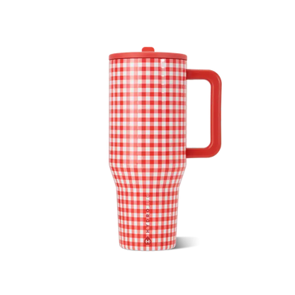 Insulated Travel Tumbler with Handle & Straw Lid