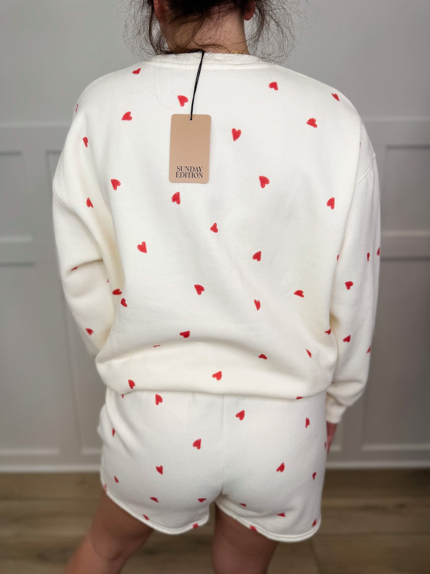 Sunday Sweetheart High-Rise Cotton Blend Cream Avery Mae Bottoms