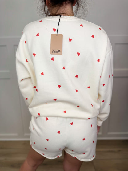 Sunday Sweetheart High-Rise Cotton Blend Cream Avery Mae Bottoms