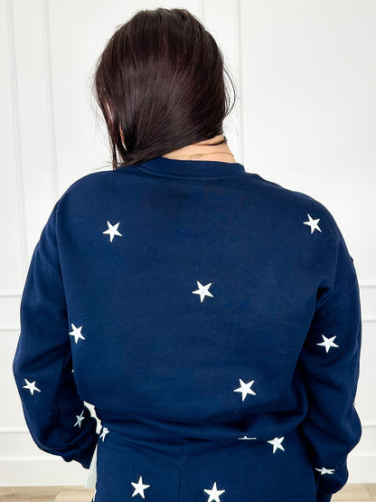 Where Liberty Dwells Cotton Blend Long Sleeve Avery Mae Crewneck Sweatshirt - Multiple Colors