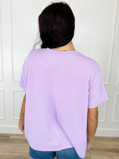 Zenana Sunny Skies Ribbed Short Sleeve Top - Multiple Colors