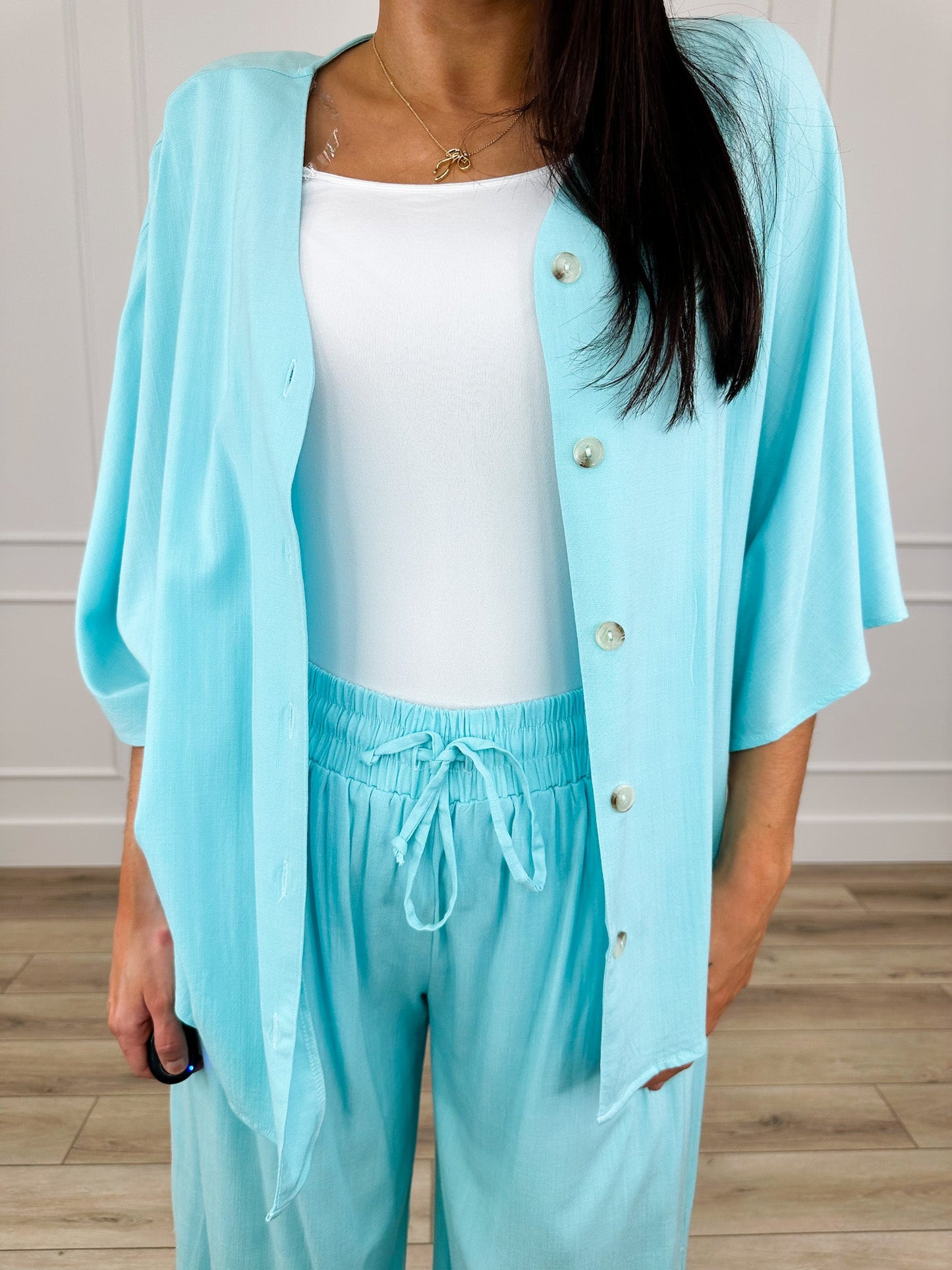 Dear Scarlett Daze at the Beach High-Rise Rayon Blend Wide Leg Set - Multiple Colors