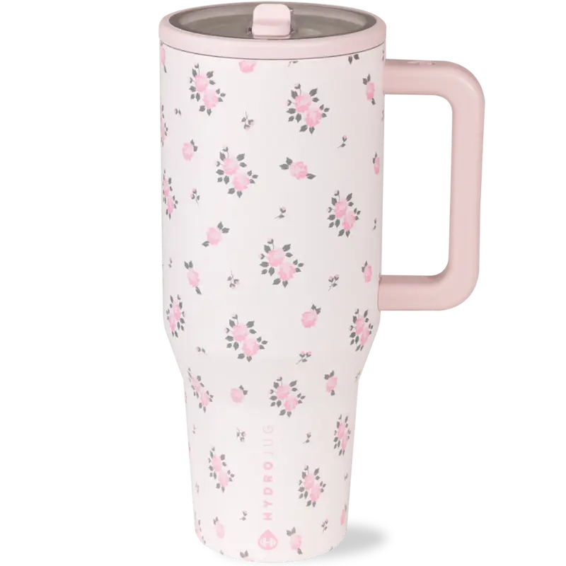 Insulated Travel Tumbler with Handle & Straw Lid