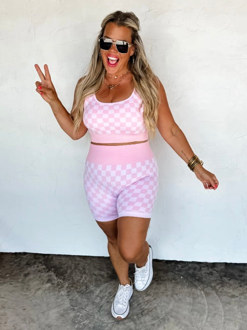 Hey Girl High-Rise Checkered Avery Mae Lounge Set - 3 colors!