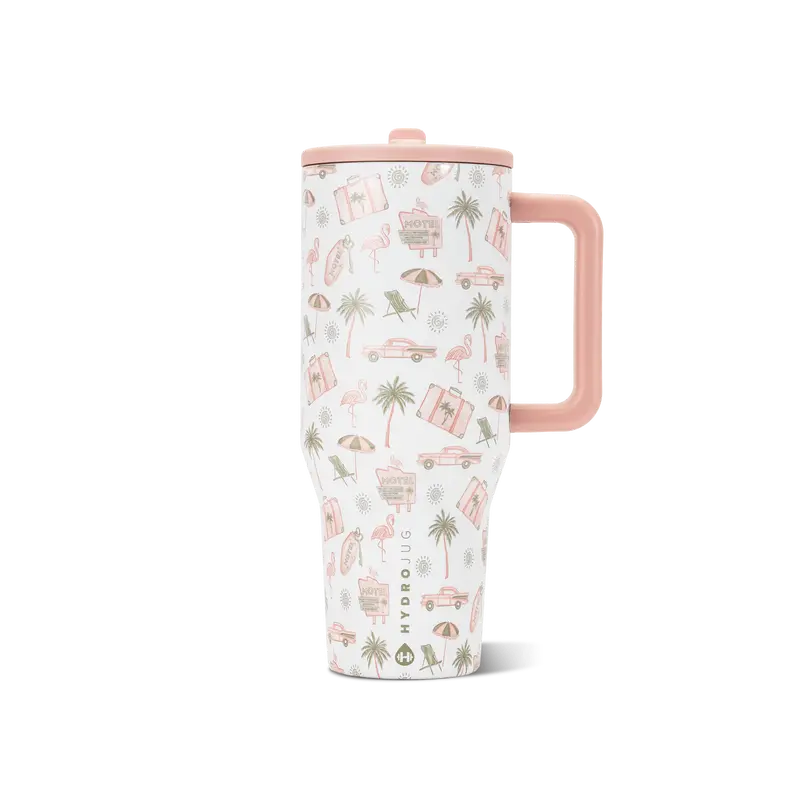 Insulated Travel Tumbler with Handle & Straw Lid