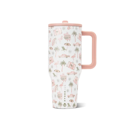 Insulated Travel Tumbler with Handle & Straw Lid
