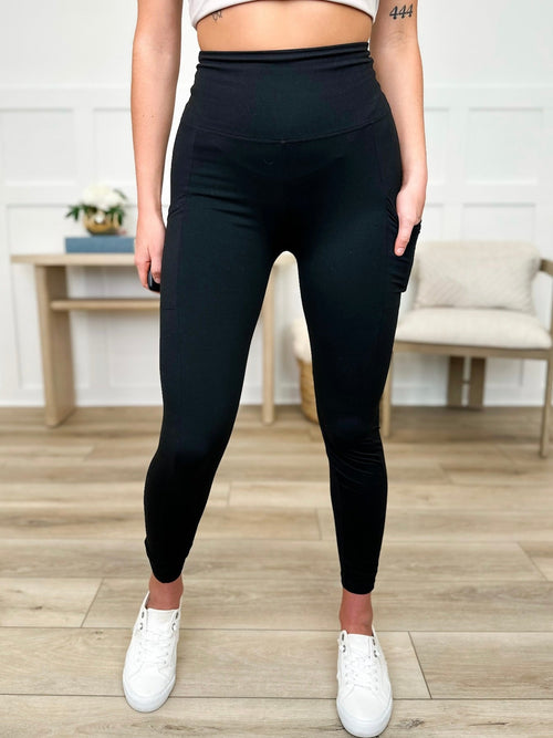 High-Rise Pocket Leggings — Black | Playing For Keeps by Avery Mae