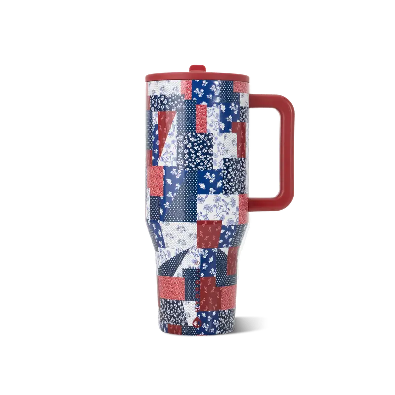 Insulated Travel Tumbler with Handle & Straw Lid