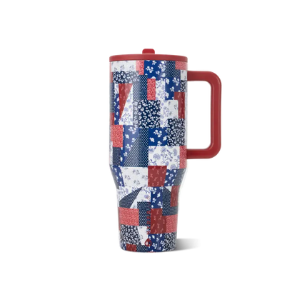 Insulated Travel Tumbler with Handle & Straw Lid