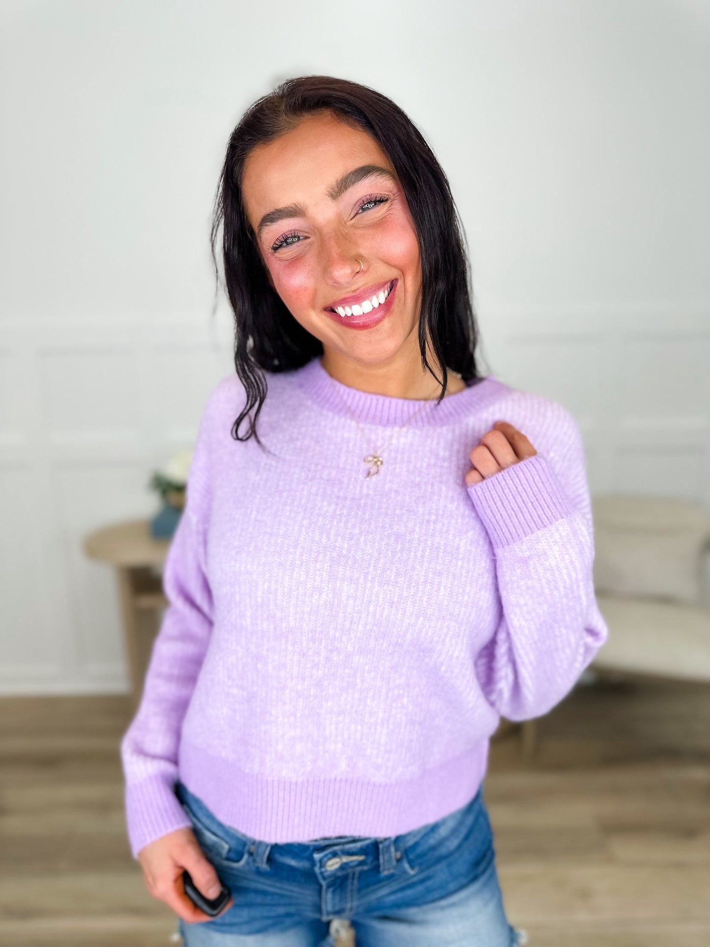 Dreaming Big Knit Long Sleeve Avery Mae Sweater Top - Multiple Colors