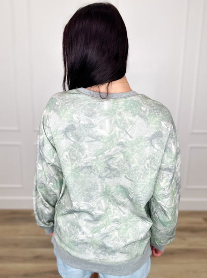 Extended Stay Cotton Blend Long Sleeve Camo Avery Mae Top