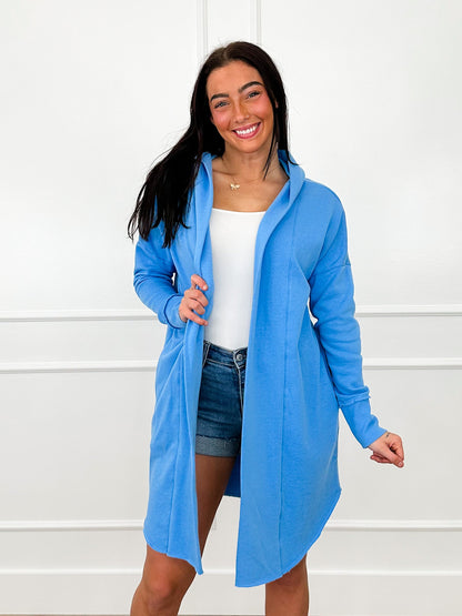 Mono B I Still Remember Cotton Blend Long Sleeve Avery Mae Hooded Cardigan - Multiple Colors