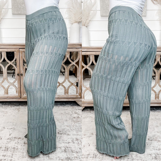 Taking a Stroll High-Rise Wishlist Crochet Forest Bottoms