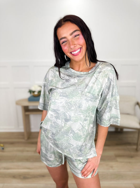 Now You See Me High-Rise Lightweight Camo Avery Mae Shorts Set