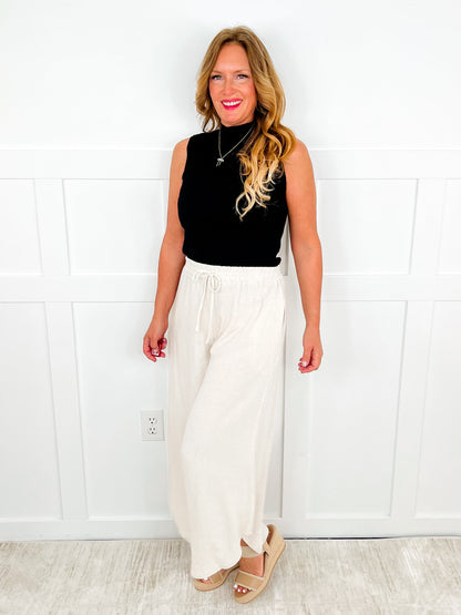Above Average High-Rise Rayon Blend Oat Avery Mae Bottoms