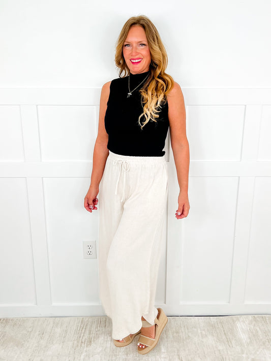 Above Average High-Rise Rayon Blend Oat Avery Mae Bottoms