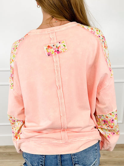 Not This Time Cotton Long Sleeve Pink Avery Mae Top