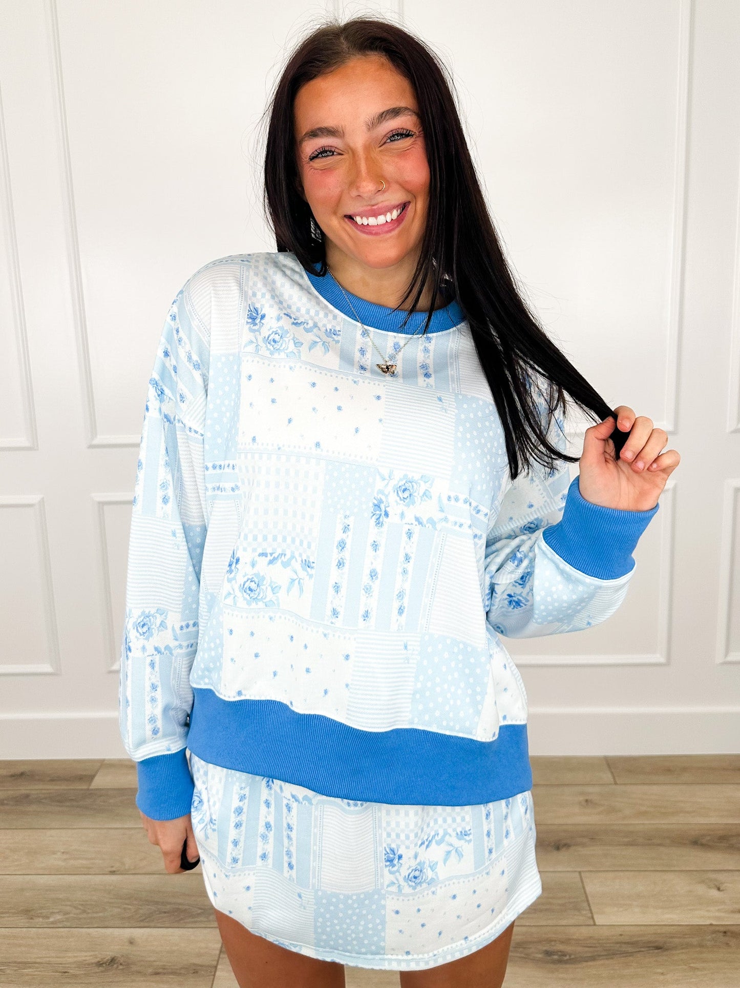 We've Got Time High-Rise Blue Avery Mae Skort Set
