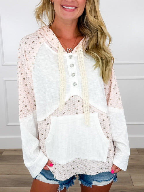 POL In Bloom Always Lightweight Long Sleeve Hooded Top