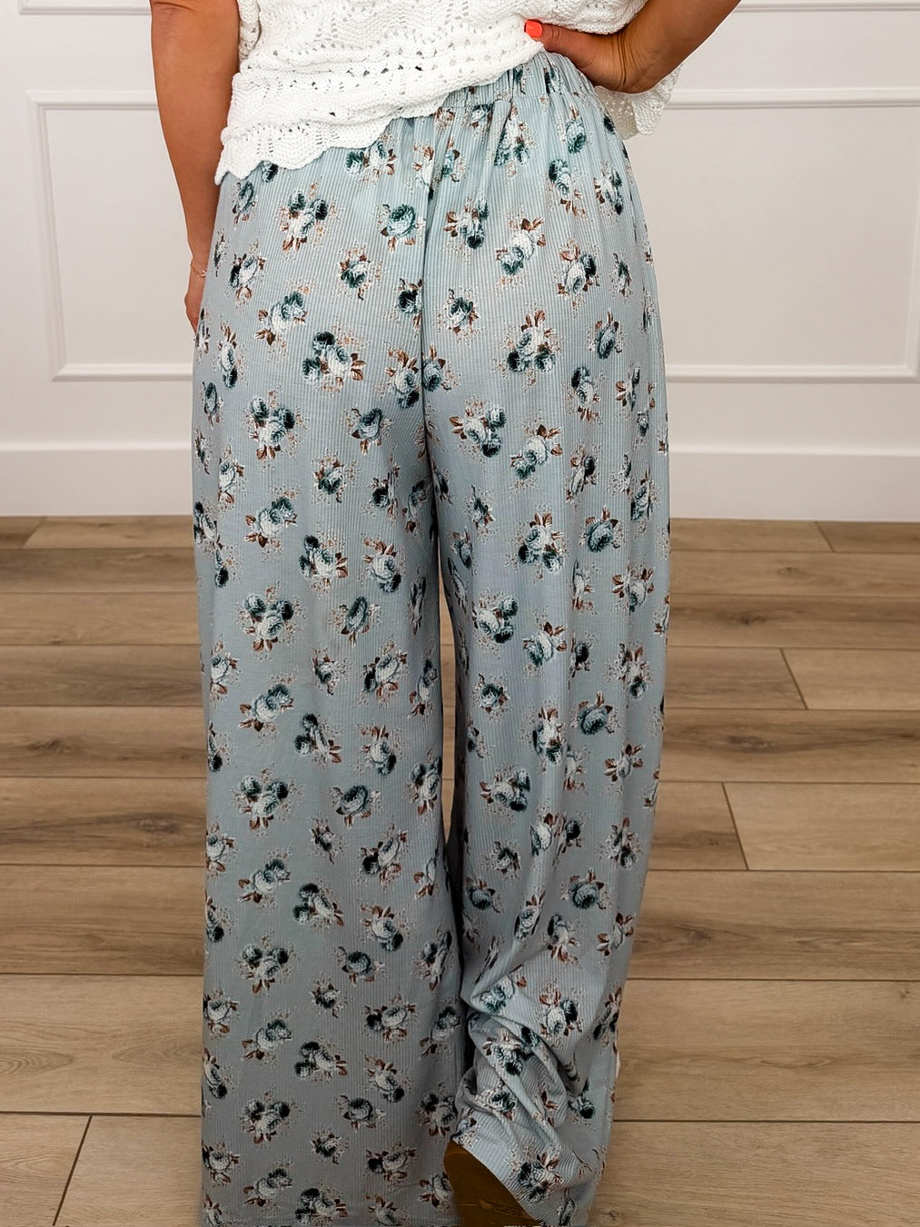 POL Making Plans High-Rise Rayon Blend Blue Bottoms