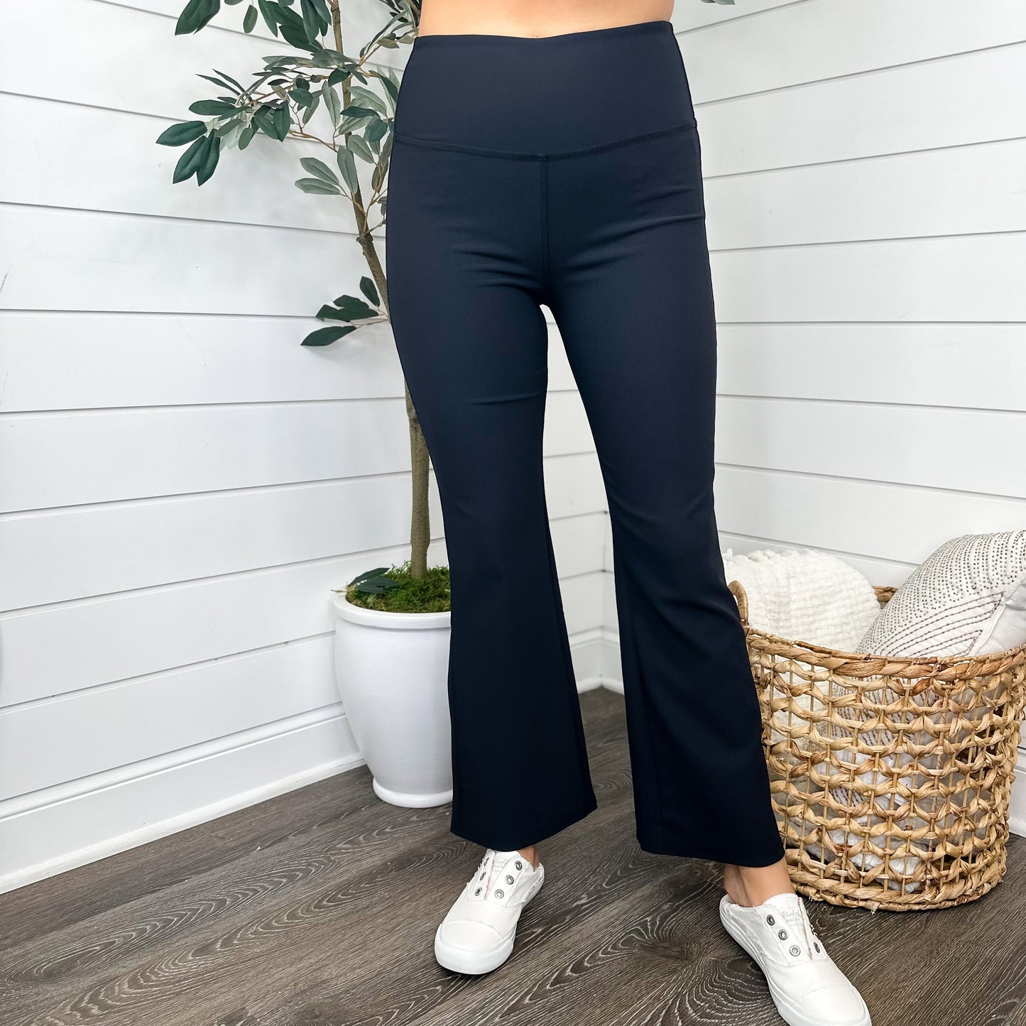 White Birch Dance All Day High-Rise Ribbed Flare Bottoms - 2 colors!