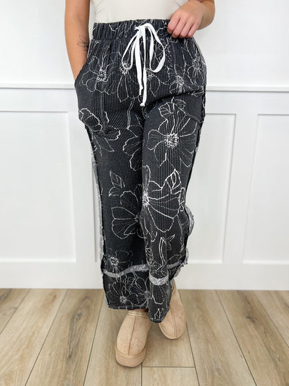 Ready to Grow High-Rise Ribbed Wide Leg Avery Mae Bottoms - 2 colors!