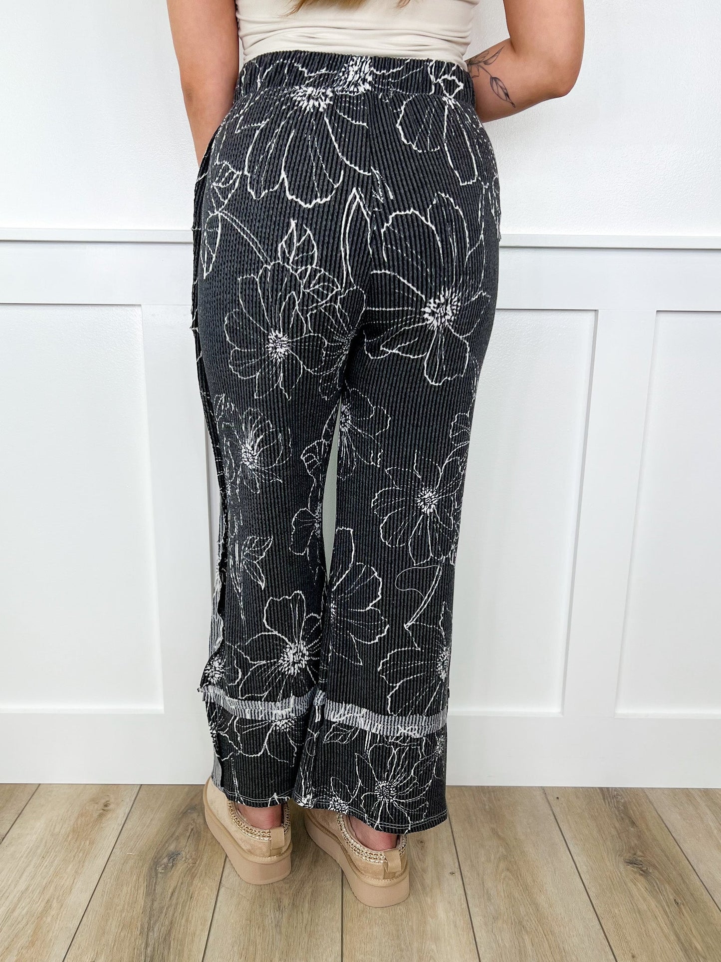 Ready to Grow High-Rise Ribbed Wide Leg Avery Mae Bottoms - 2 colors!