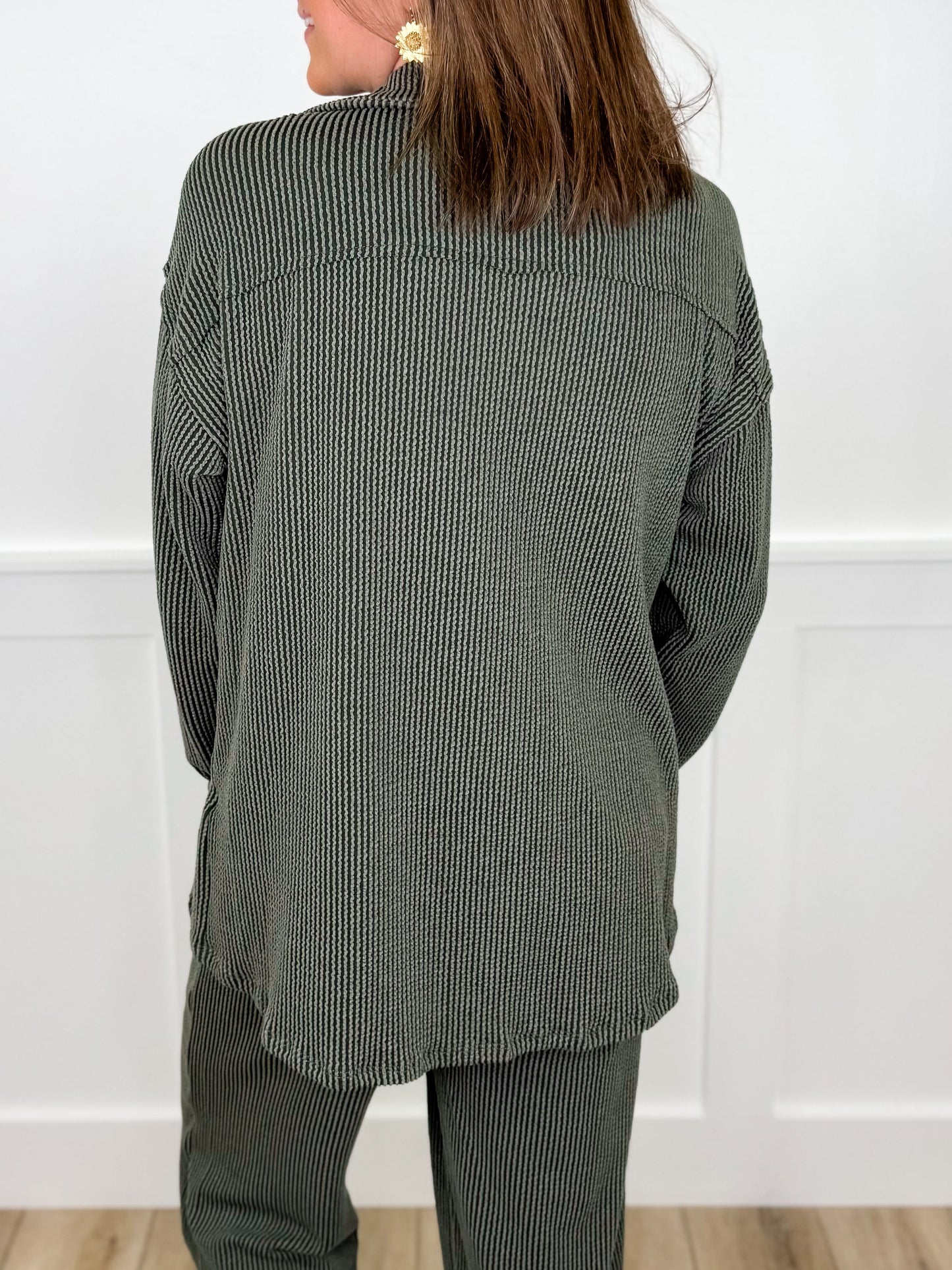 The Moment is Now Ribbed Long Sleeve Avery Mae Button Up Top - 3 colors!