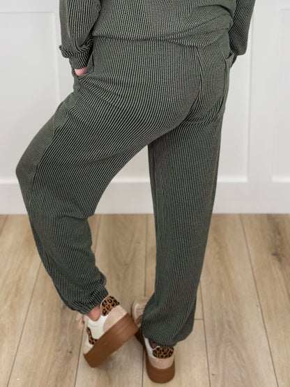 The Moment is Now High-Rise Ribbed Avery Mae Joggers - 3 colors!