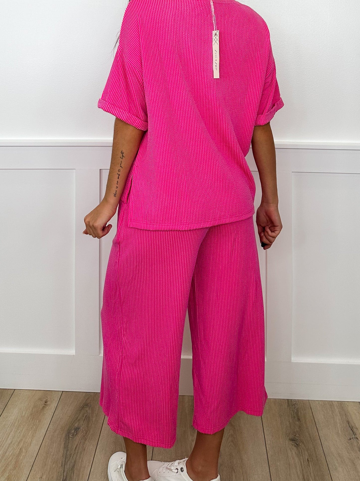 Got This Thing High-Rise Ribbed Wide Leg Avery Mae Capris - 2 colors!