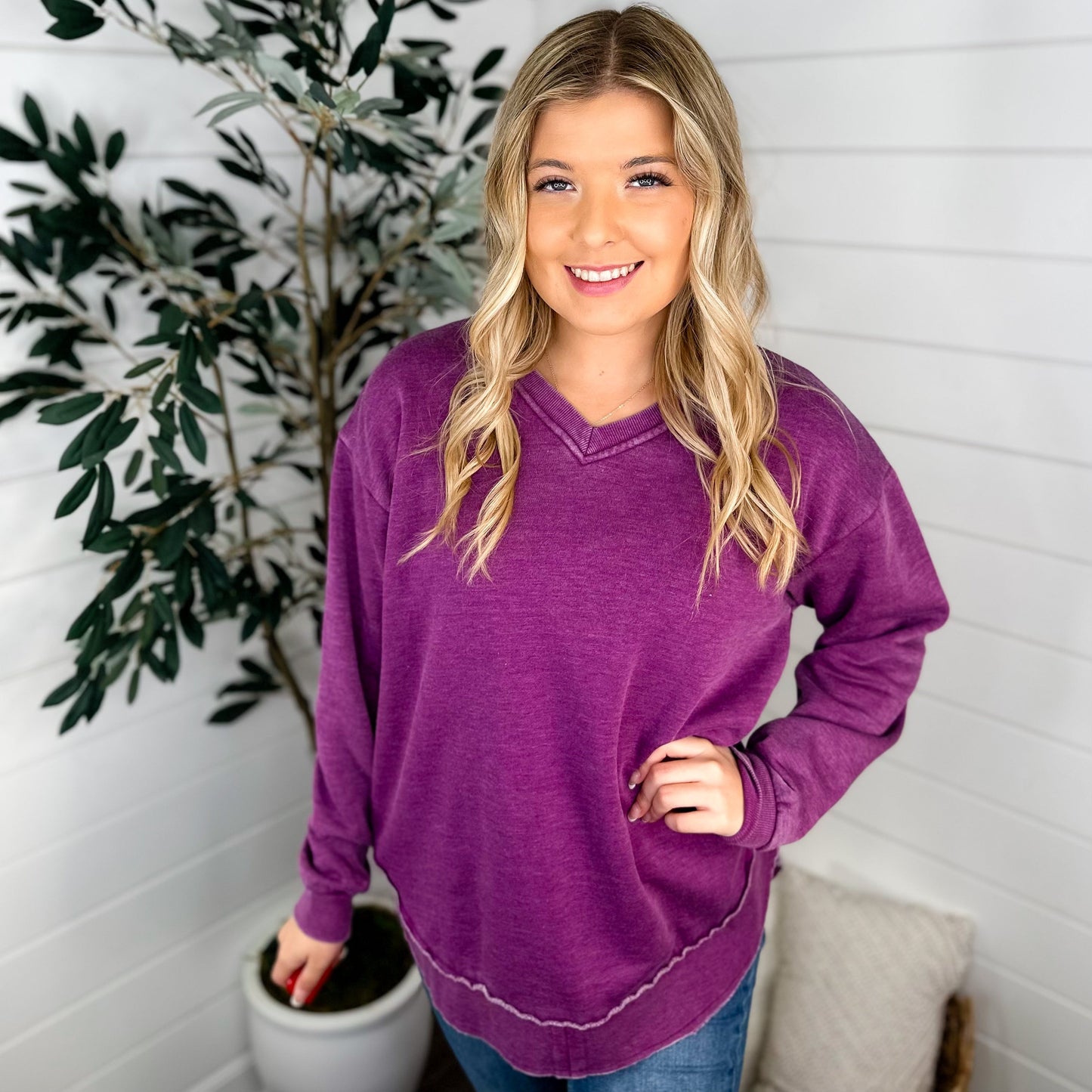 Searching For You Cotton Blend Long Sleeve Avery Mae Weekender Top - 3 colors!
