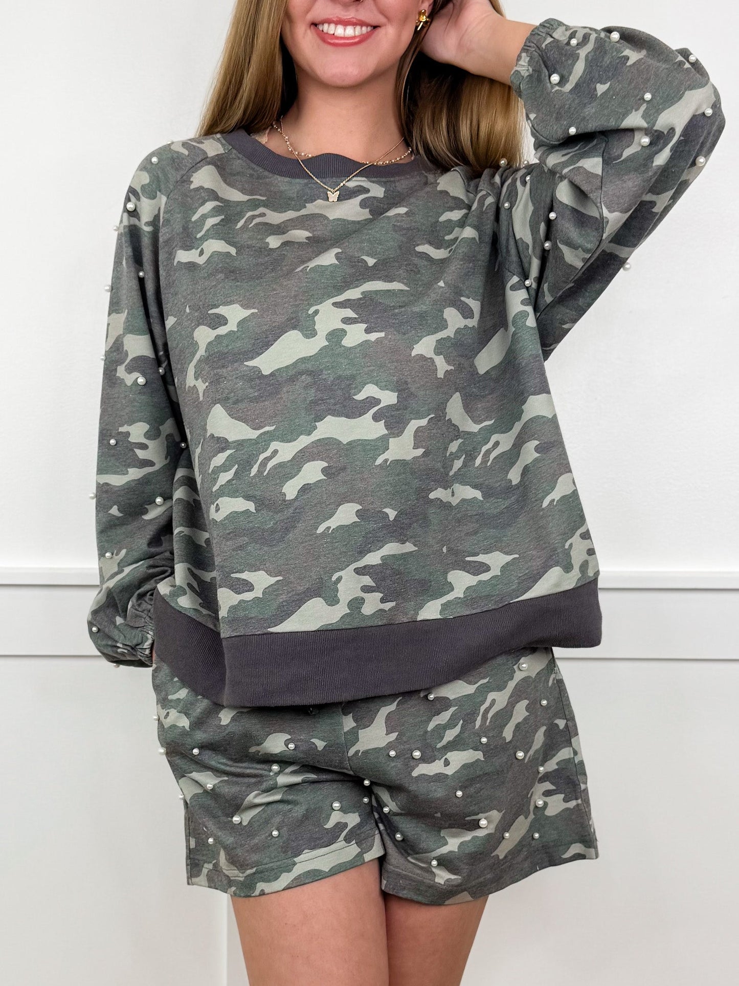 A Touch of Glam Pearl Camo Avery Mae Shorts Set
