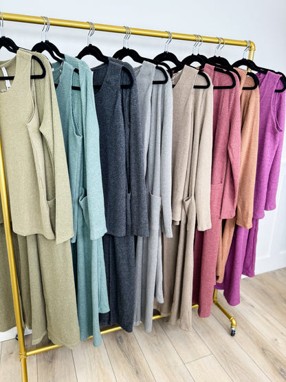 Dear Scarlett Just Trust Me High-Rise Knit Wide Leg Lounge Set - 8 colors!