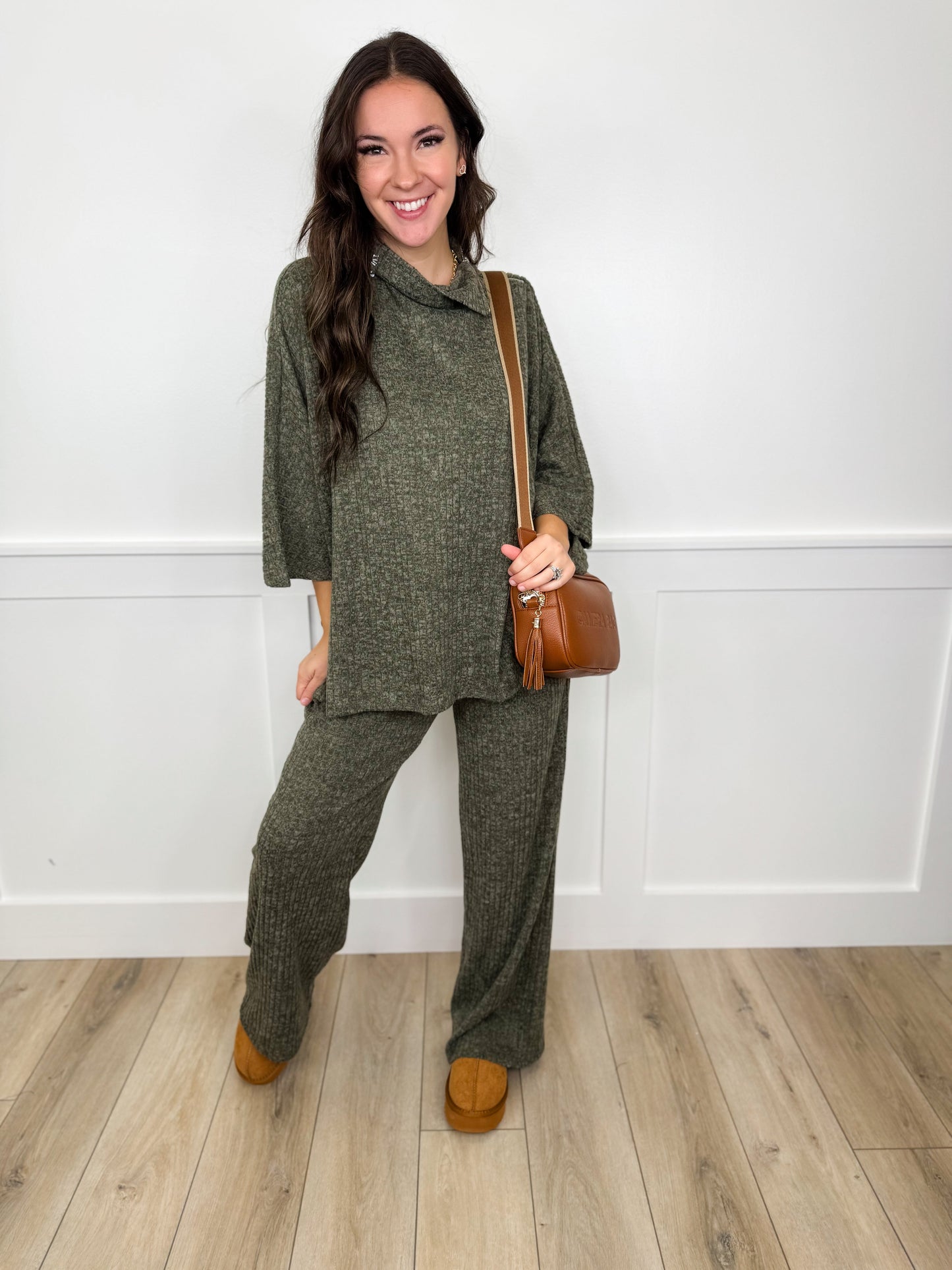 Dear Scarlett Kindred Style High-Rise Ribbed Wide Leg Set - 3 colors!